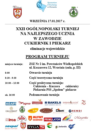 XXII OGÓLNOPOLSKI TURNIEJ NA NAJLEPSZEGO UCZNIA W ZAWODZIE CUKIERNIK I PIEKARZ